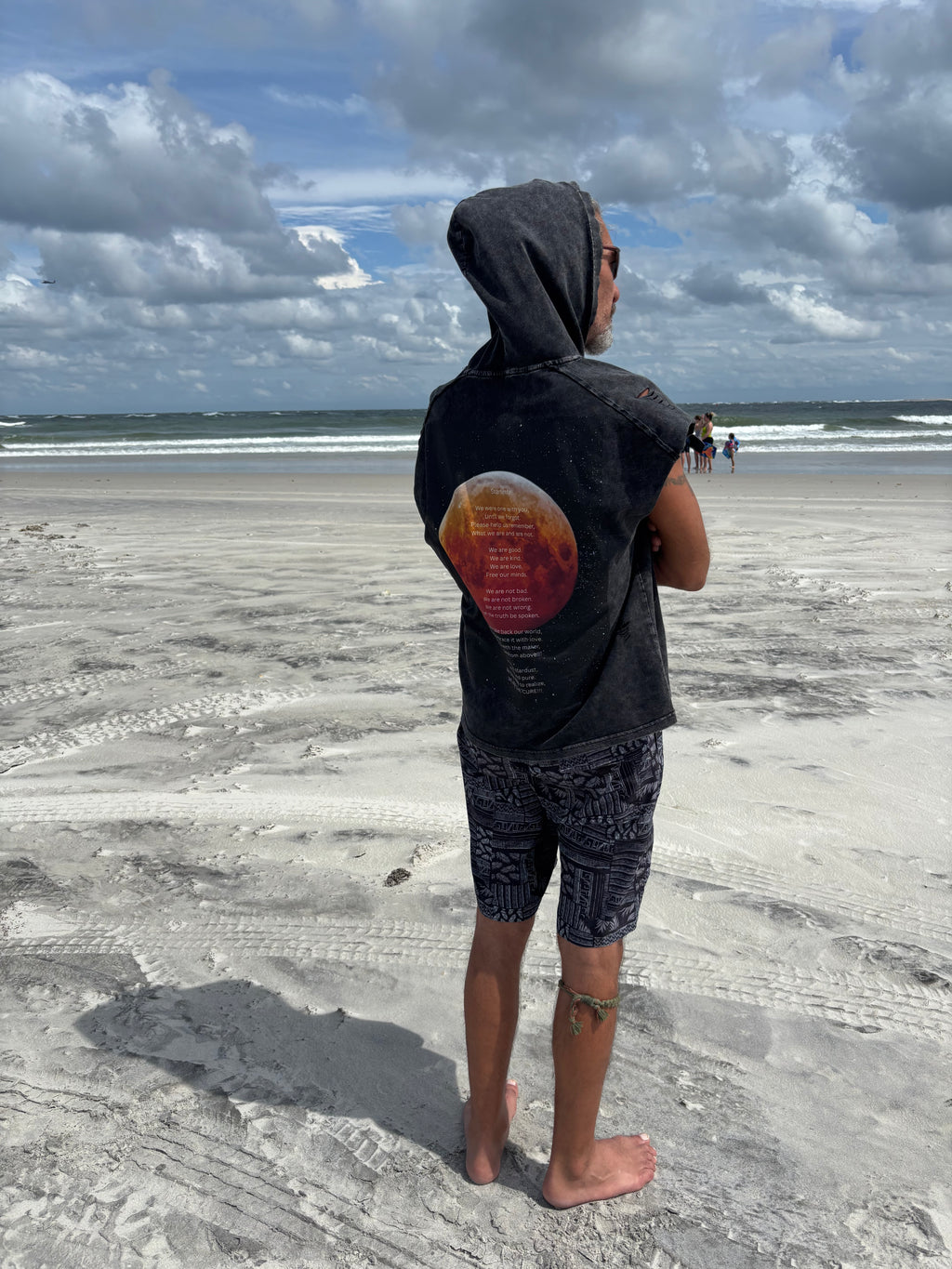 Vintage washed zip-up hooded tank top