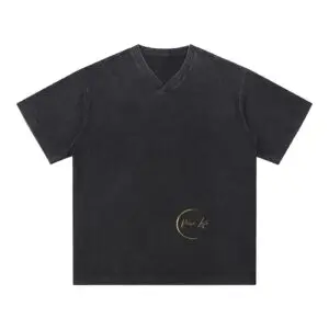 Snow Washed V-Neck Cotton T-Shirt